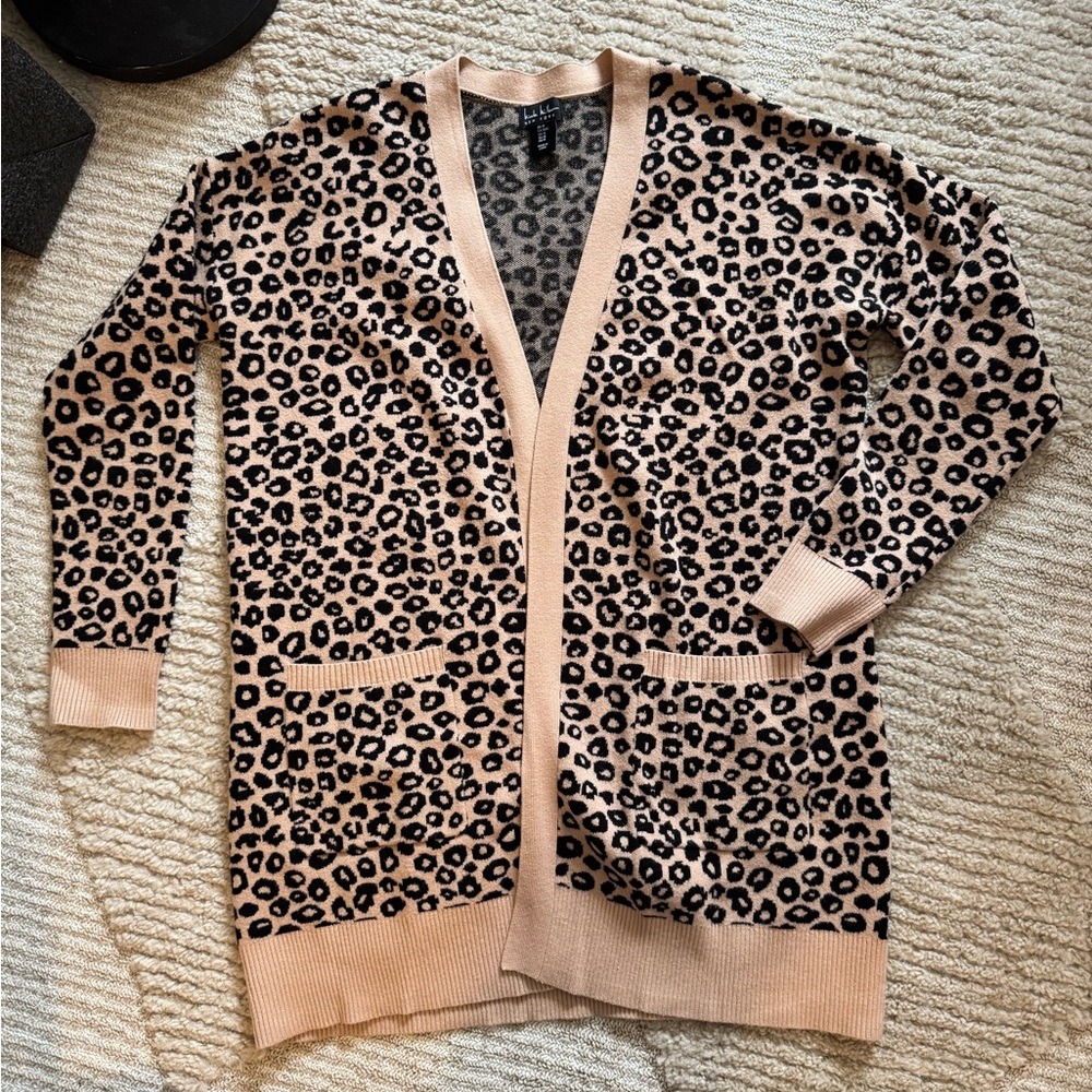 Leopard open cardigan